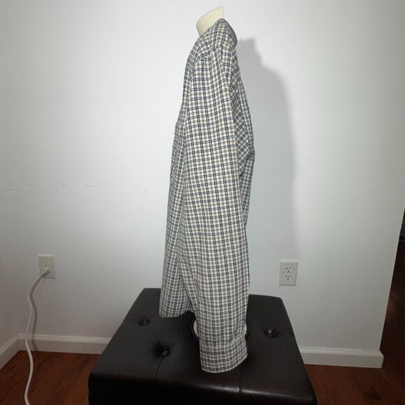 Men's Bass Tan and Blue Plain Long Sleeve Button Down Shirt - Large - Picture 2 of 6